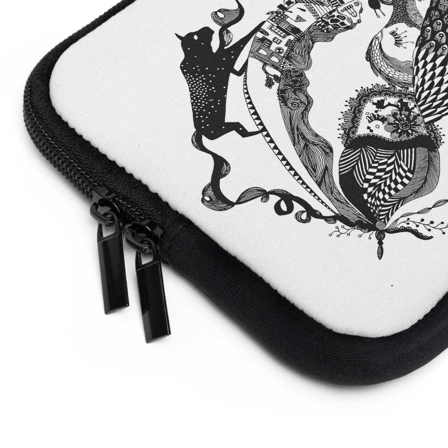 Hoes voor laptop en Ipad Zwart wit print