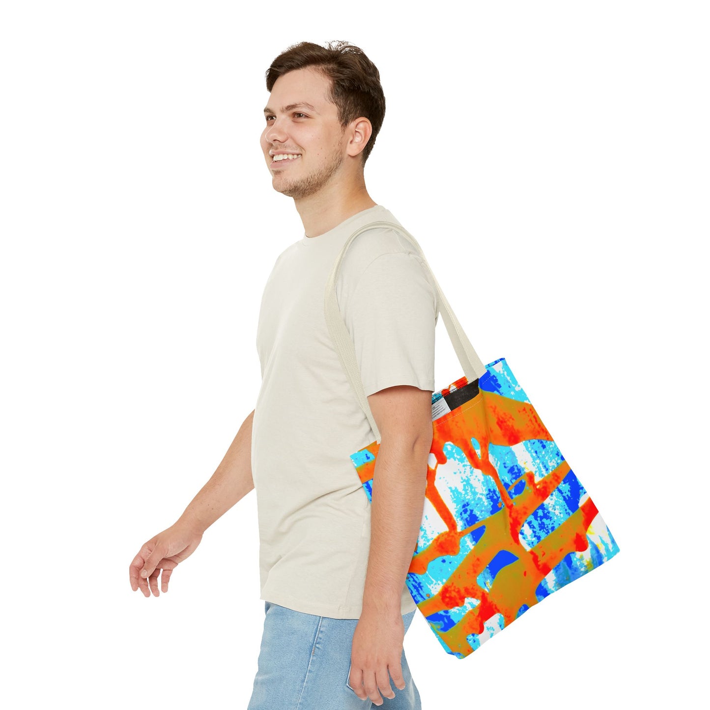 Tote bag Stoffen draagtas Blue Orange