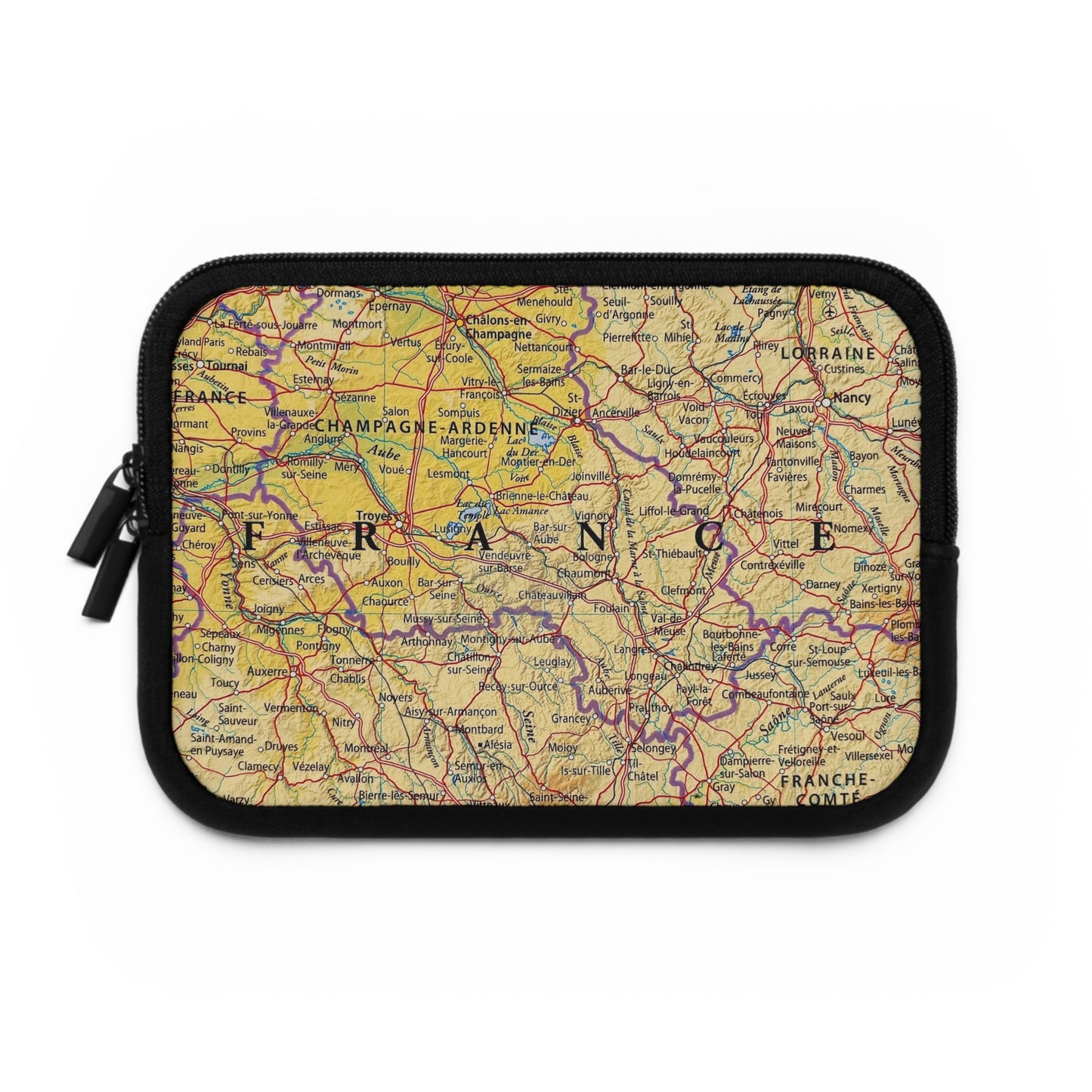 Hoes voor laptop en Ipad met Design van Frankrijk kaart