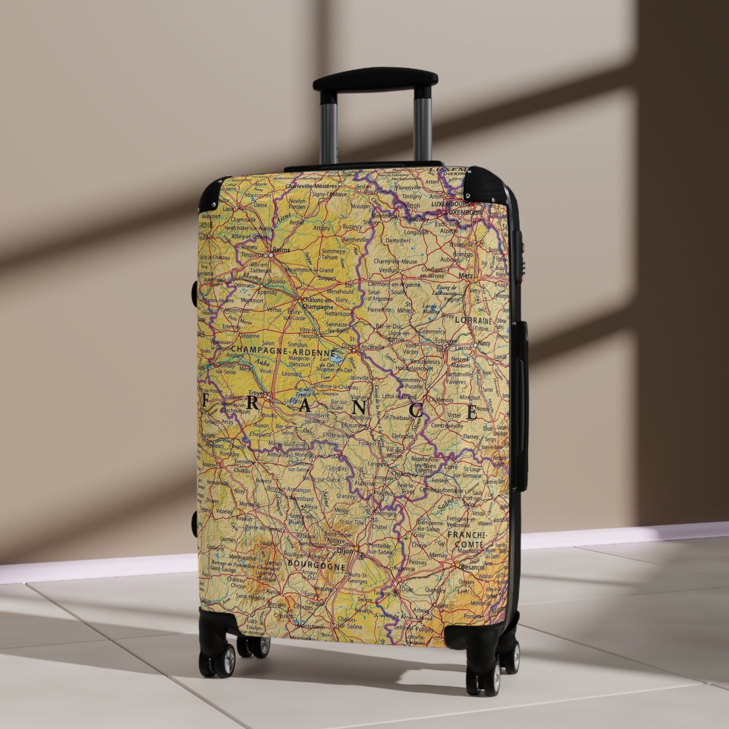 Reiskoffer met een Design van de wereldkaart Frankrijk