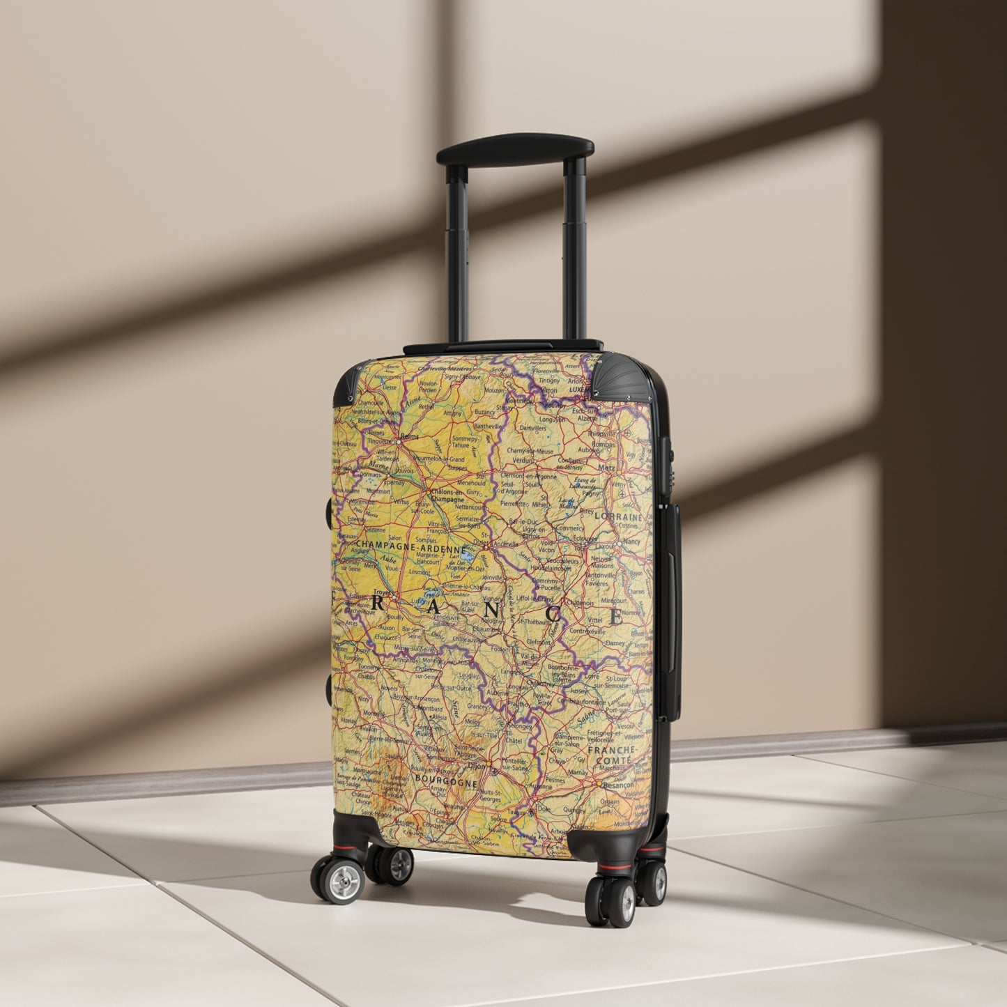 Reiskoffer met een Design van de wereldkaart Frankrijk