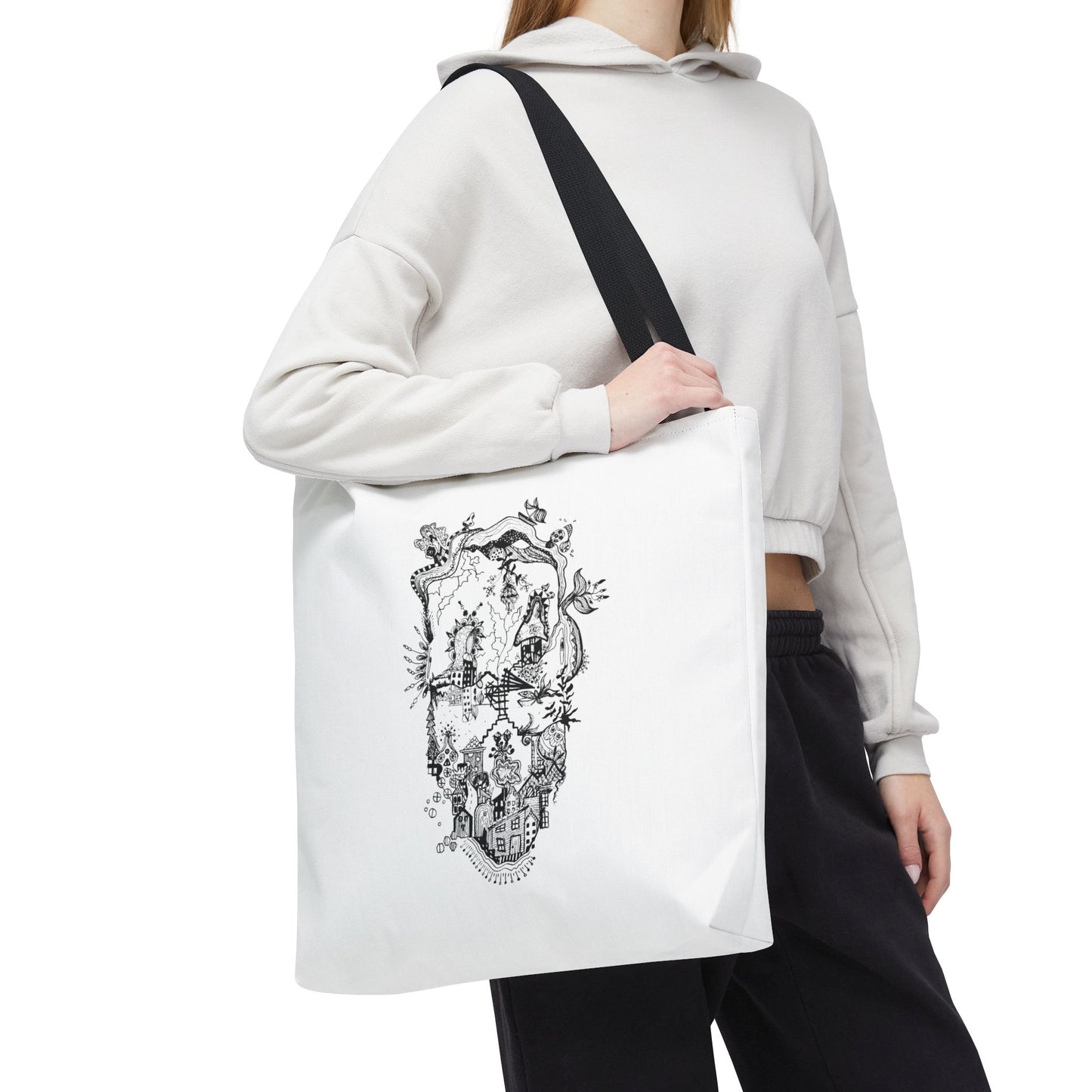 Tote bag Stoffen draagtas Man Face