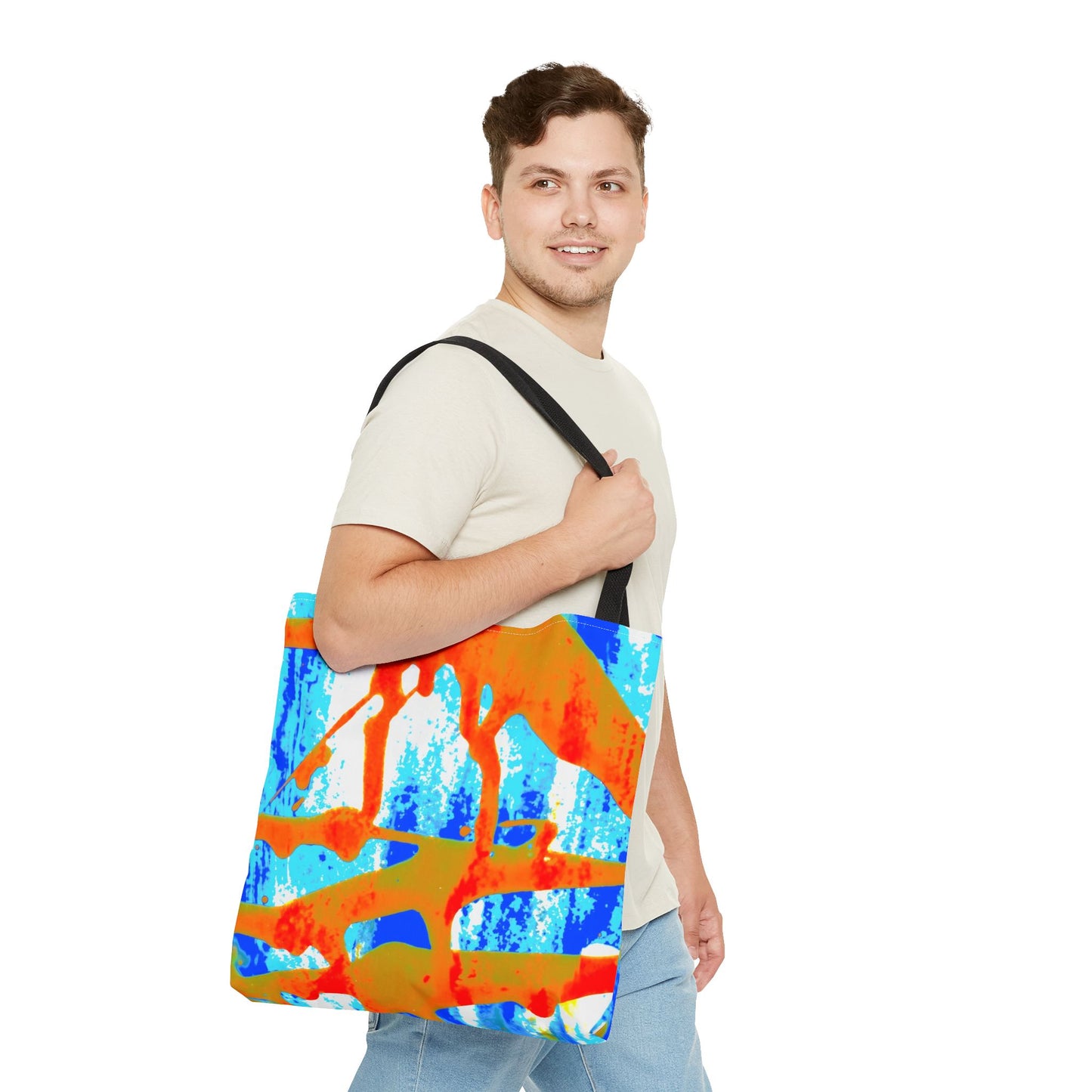 Tote bag Stoffen draagtas Blue Orange
