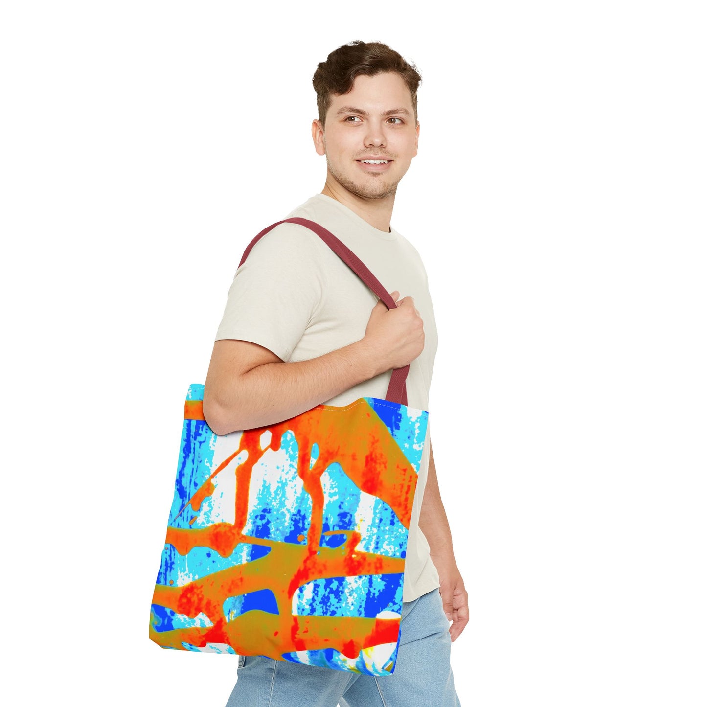 Tote bag Stoffen draagtas Blue Orange