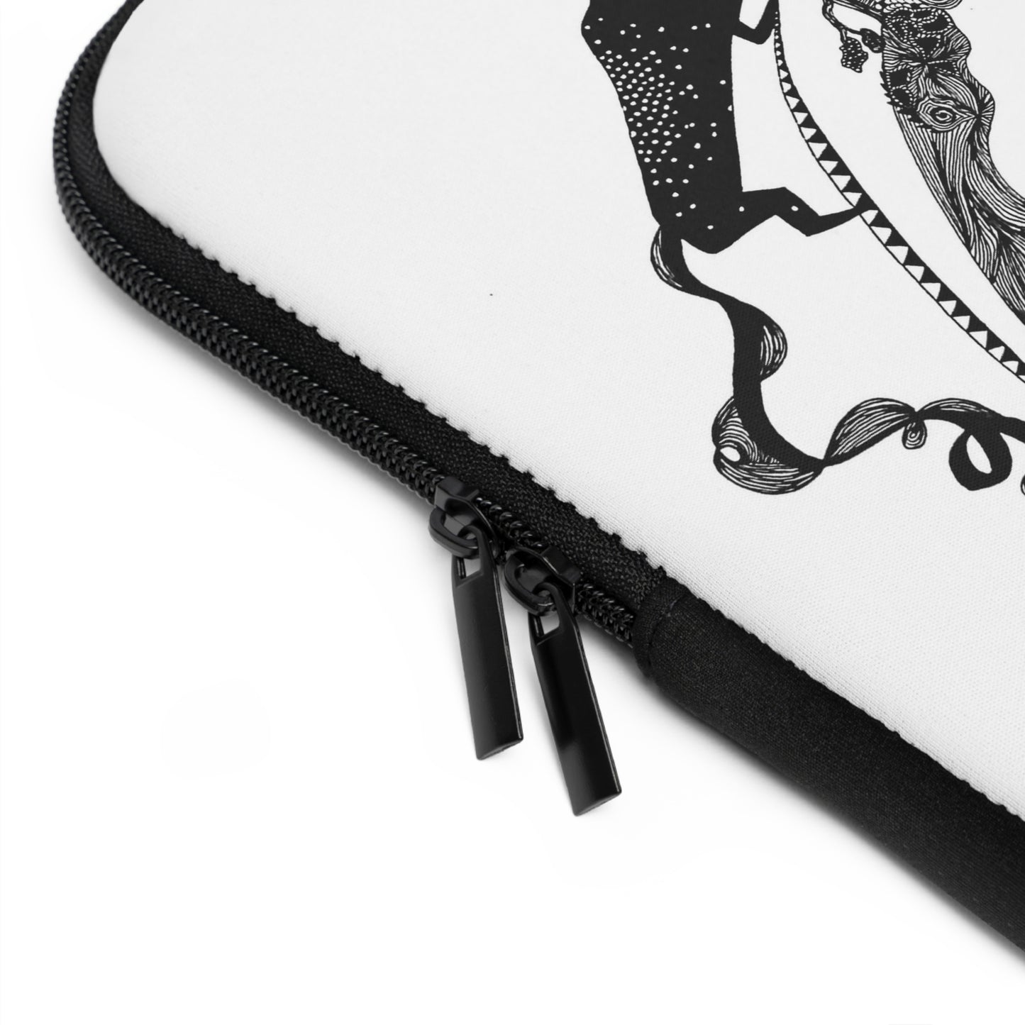 Hoes voor laptop en Ipad Zwart wit print