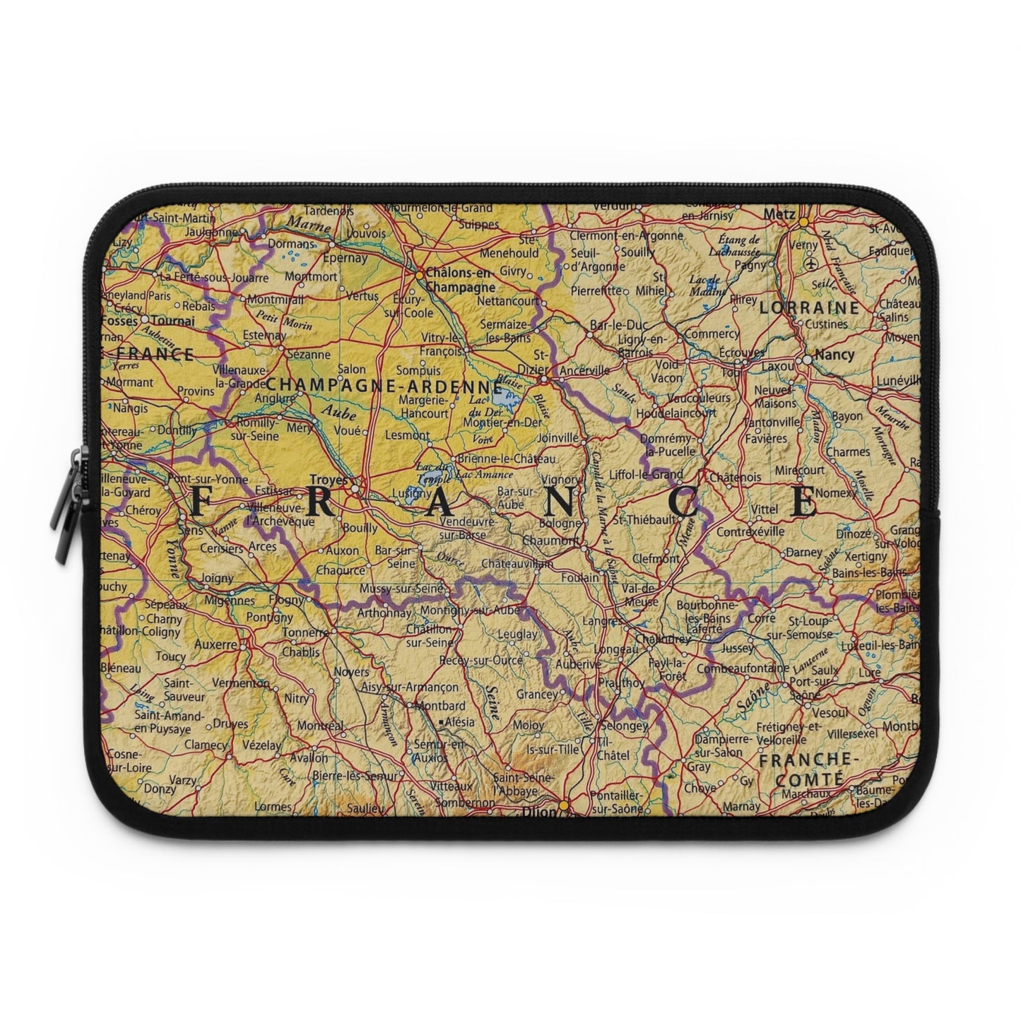 Hoes voor laptop en Ipad met Design van Frankrijk kaart