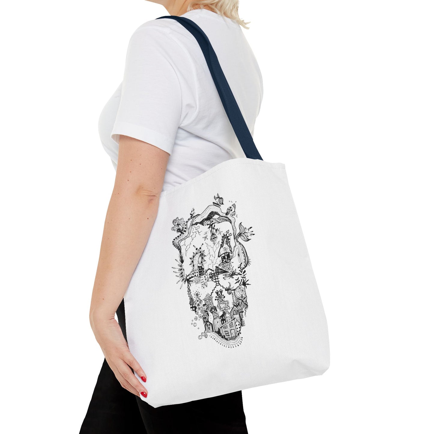 Tote bag Stoffen draagtas Man Face