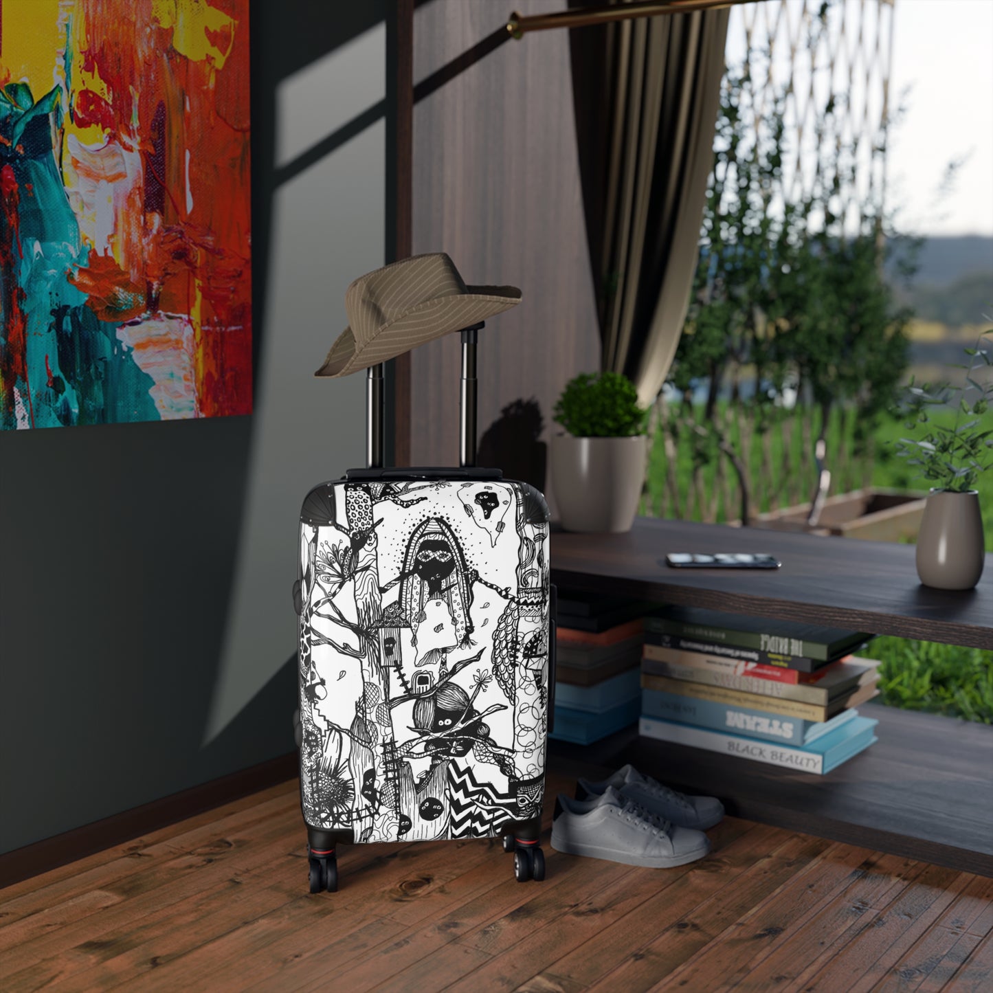 Reiskoffer met Unieke Illustratie