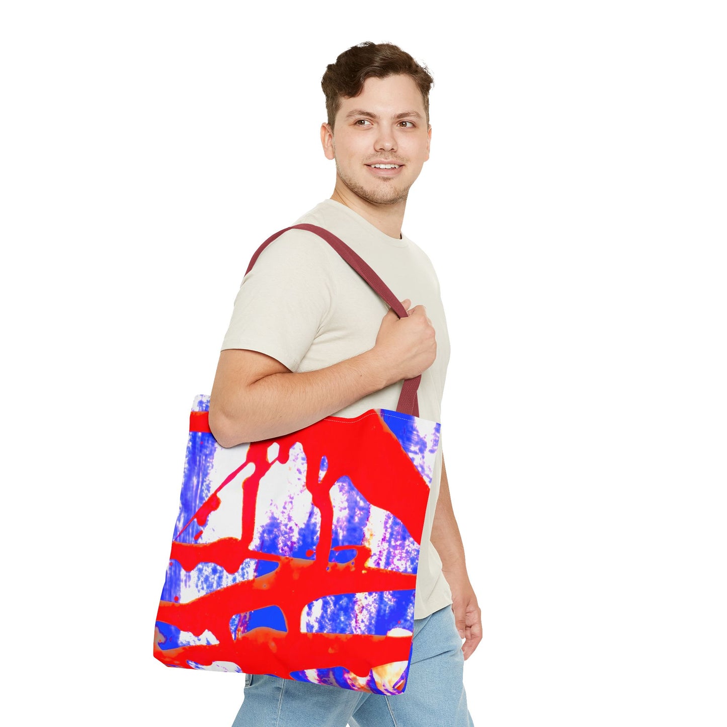 Tote bag Stoffen Draagtas Blue Red