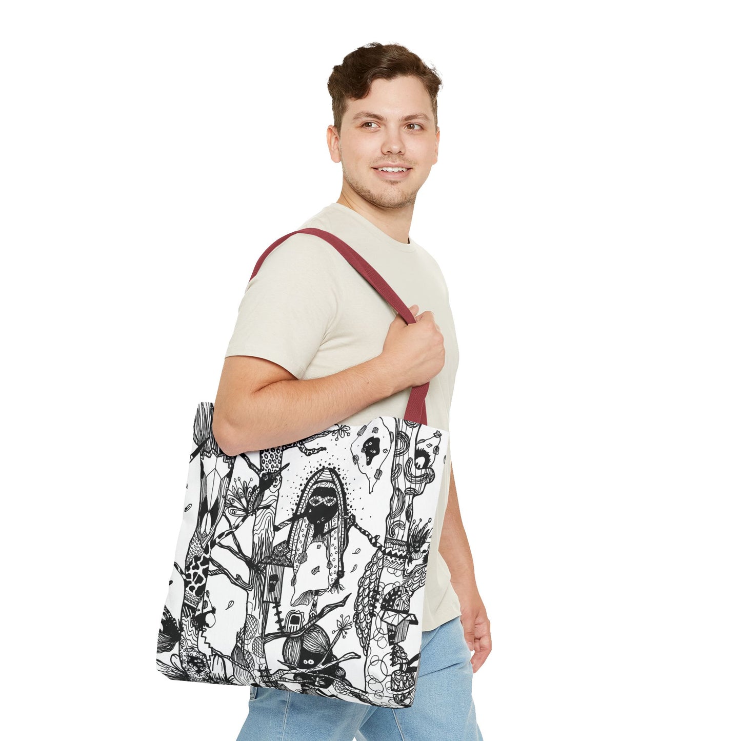 Tote bag Stoffen draagtas Unieke Illustratie