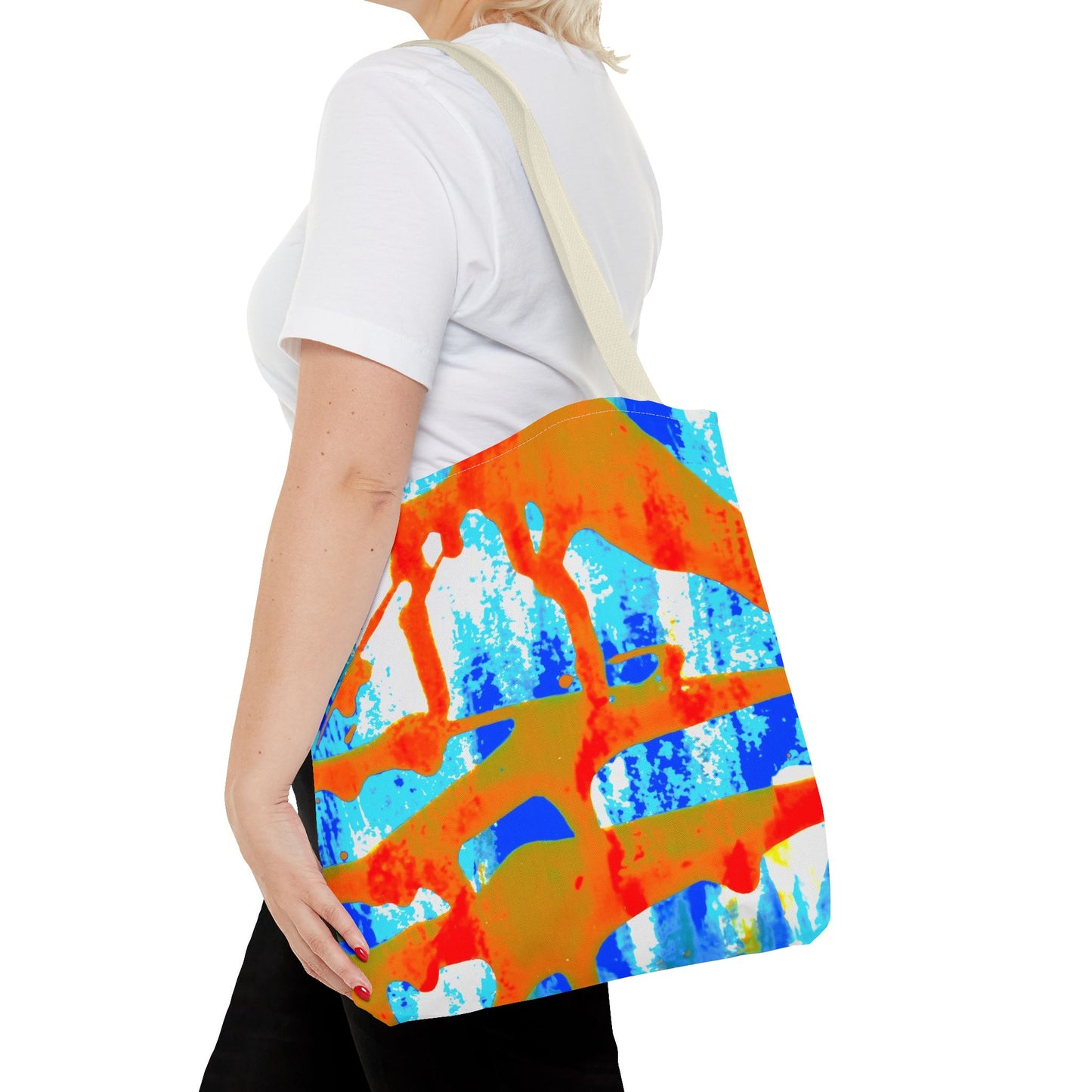 Tote bag Stoffen draagtas Blue Orange
