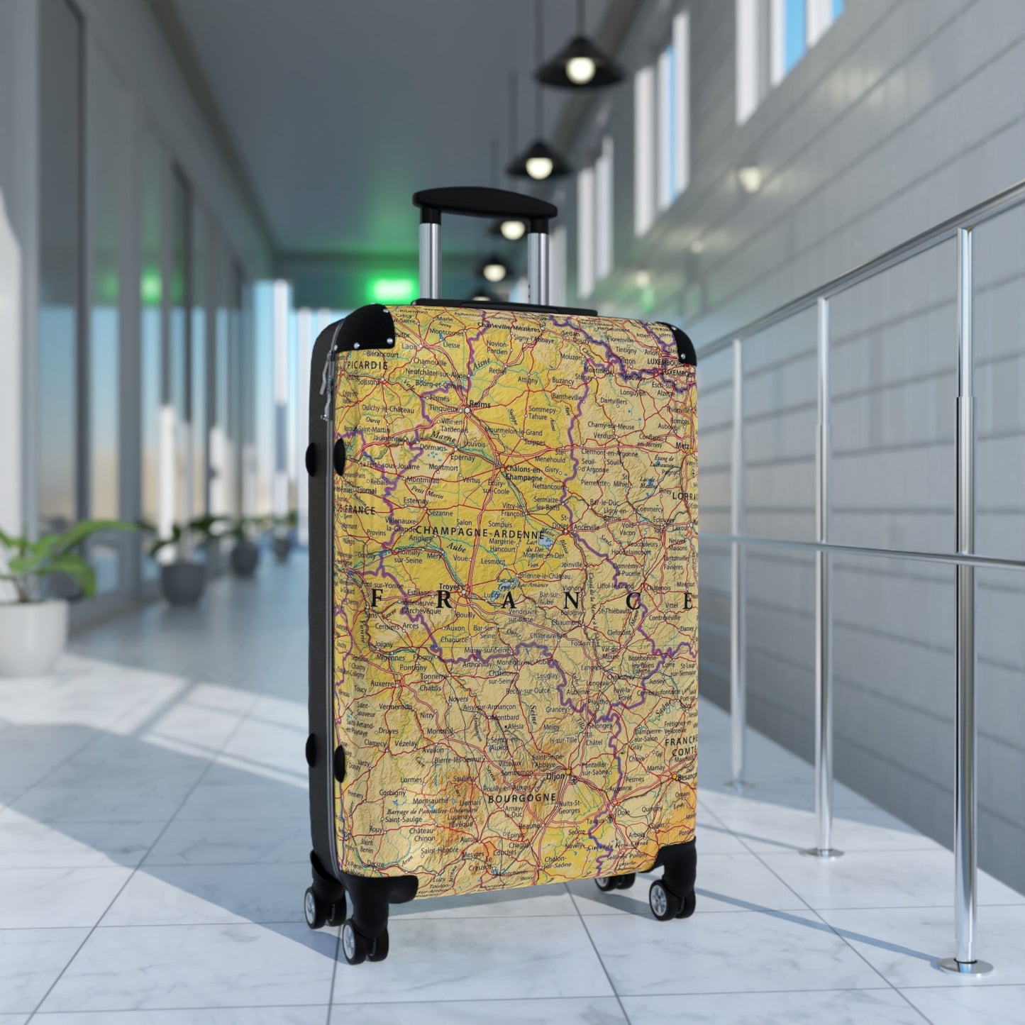 Reiskoffer met een Design van de wereldkaart Frankrijk