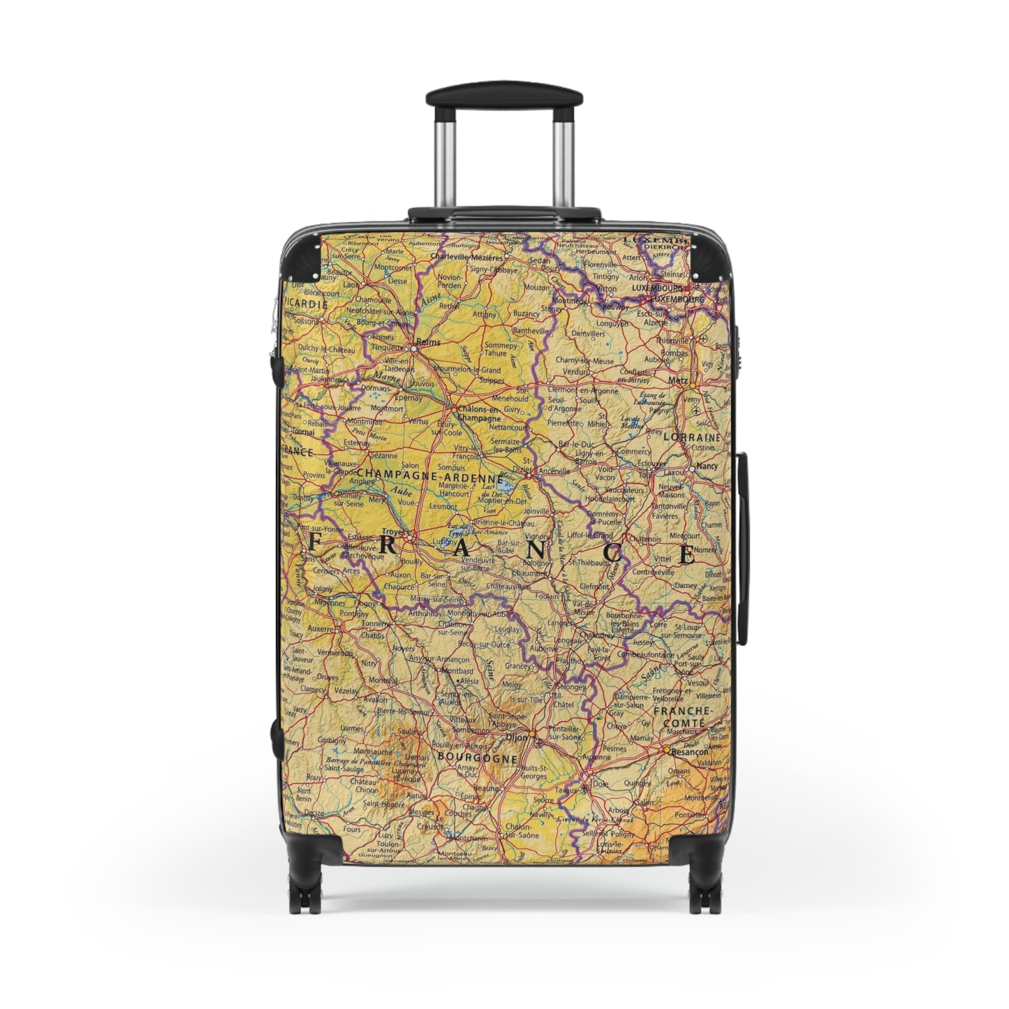 Reiskoffer met een Design van de wereldkaart Frankrijk