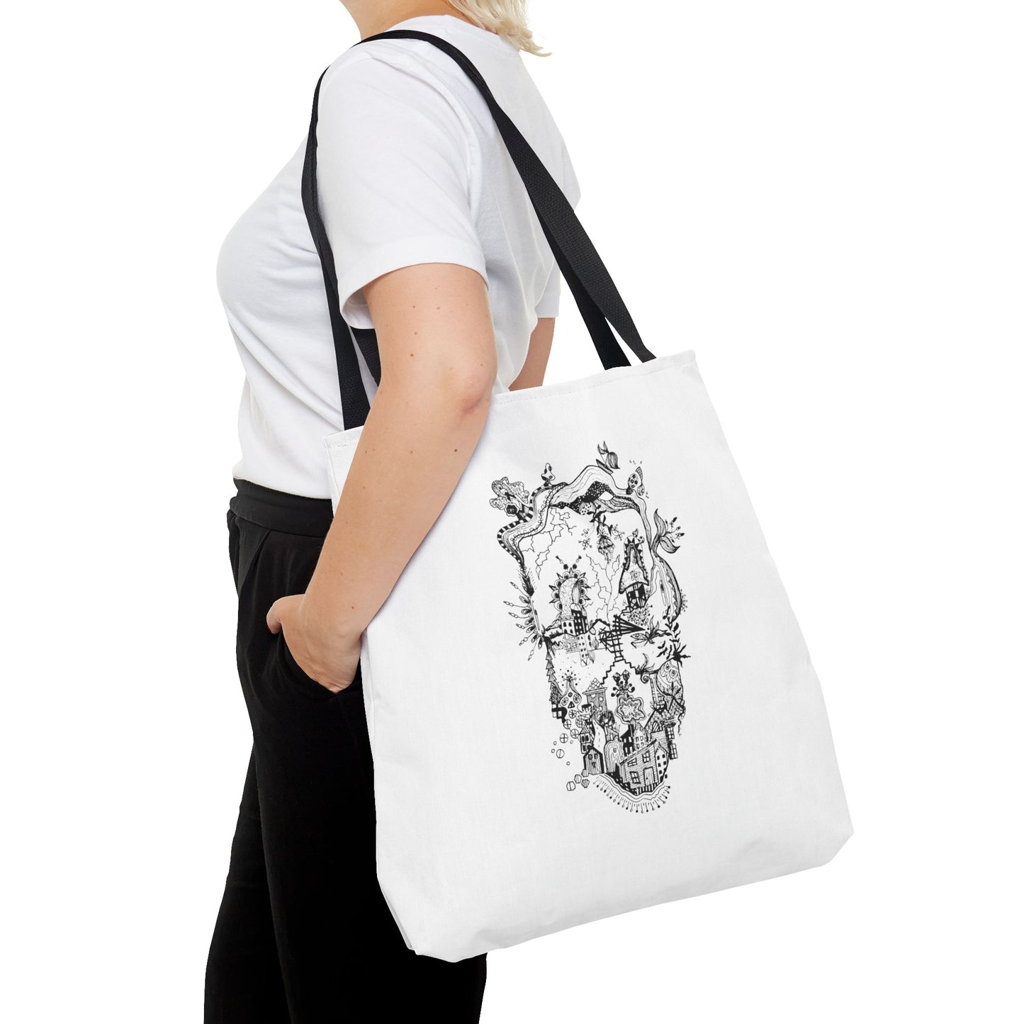 Tote bag Stoffen draagtas Man Face